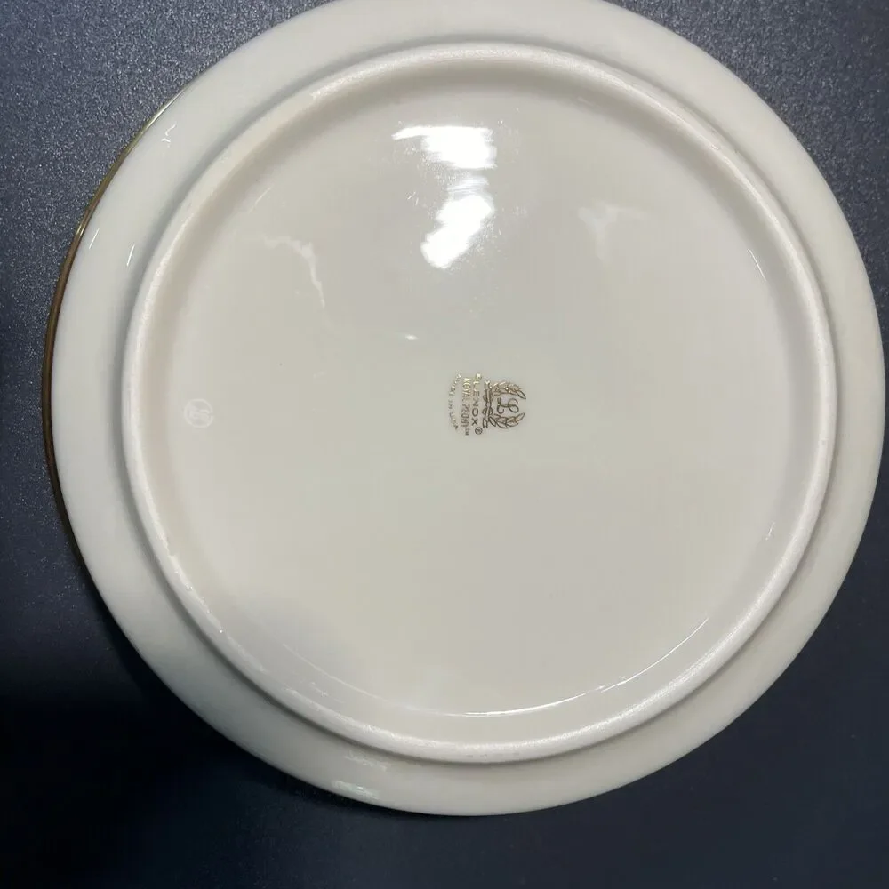 Lenox Royal Peony 9” Round Vegetable Serving Bowl Rust Flowers On Blue Band Rare